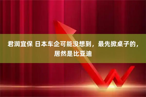 君润宜保 日本车企可能没想到，最先掀桌子的，居然是比亚迪